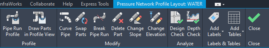 pressure network profile layout